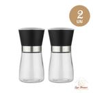 Moedor de Sal e Pimenta Gourmet Vidro e Inox 200ml Tempero