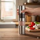 Moedor de Sal e Pimenta premium Manual 2 em 1 Inox Ajustável para Cozinha