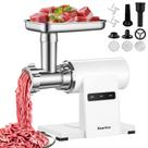 Moedor Elétrico de Carne Kourice Branco com 3 Lâminas e Kit para Linguiça