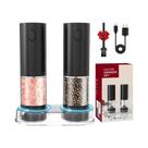 Moedor Elétrico De Sal E Pimenta Recarregável Por USB Com Luz LED E Ajuste De Granulometria - Kit De Moedor Elétrico De Sal E Pimenta Recarregável Por USB Com Luz LED E Ajuste De Granulometria - Kit De