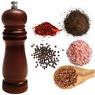 Moedor Manual Para Pimenta Temperos em Grãos Culinária Profissional Saleiro Madeira Cerâmica Triturador Sofisticado
