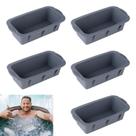 Molde de bloco de gelo Mouwaii, silicone cinza extra grande, 5 unidades