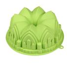 Molde de bolo de coroa de silicone - design de castelo grande, verde
