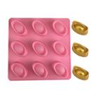 Molde de bolo de silicone com lingote dourado - 9 cavidades, rosa, para fondant