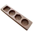 Molde de bolo lunar de madeira de 4 cavidades para decoração de panificação e pastelaria