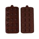 Molde de chocolate de silicone Heart de 15 cavidades antiaderente, 2 peças