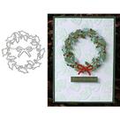 Molde de Corte em Metal DIY Scrapbooking Artist Folhas de Azevinho com Guirlanda
