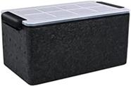 Molde de cubo de gelo de 8 quadrados grandes com tampa de silicone/plástico preto