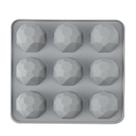 Molde de diamante de silicone de 9 cavidades para fabricação de chocolate e doces