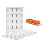 Molde de mousse de silicone redondo de 15 cavidades para bolos e trufas