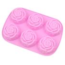 Molde de rosa de silicone de 6 cavidades para bolos e sobremesas