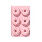 Molde de rosca de silicone de 6 cavidades para bolos e sobremesas DIY.
