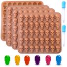 Molde de silicona para calaveras BUSOHA, juego de 4, antiadherente, 3.5 ml