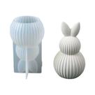 Molde De Silicone 3D Para Páscoa: Ovo Listrado, Coelho, Abóbora E Padrão Diamante Ideal Para Velas