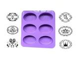 Molde de Silicone 6 Cavidades para Sabonetes Biscuit Elegante Sabão Artesanal Praticidade e Qualidade