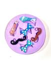 Molde de silicone bigode gravata para decorar f165