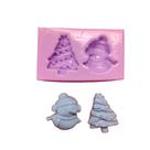 Molde de silicone boneco e árvore de natal confeitaria biscuit f906
