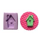 Molde de silicone casinha jardim passarinho para decorar f754