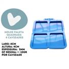 Molde de Silicone - Chaveiro Plaquinha Quadrada 4 Cavidades