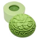 Molde de Silicone com 01 Cavidade de Redondo Bojudo com Flor