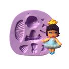 Molde de silicone corpo princesa para decorar f746