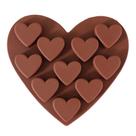 Molde de silicone em forma de coração de 10 cavidades para chocolates e bolos