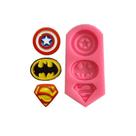 Molde de Silicone Escudos Super Heróis S388 Molds Planet Rizzo Confeitaria