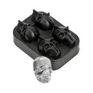 Molde De Silicone Flexível 3D Em Formato De Caveira De Terror Para Bolas De Gelo, Bandejas De Gelo