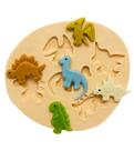 Molde de silicone kit dinossauros confeitaria biscuit f589