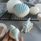 Molde de silicone, pacote com 4 unidades de resina de concha Shell Mold para sabonete de vela