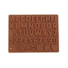 Molde de silicone para alfabeto e números - 26 letras e símbolos