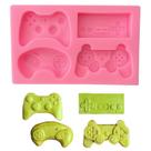 Molde de silicone para controle de jogo para decoração de bolos e chocolates