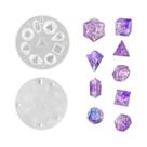 Molde de silicone para dados de borda afiada DIY DND para molde de dados de resina de 9 peças