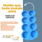 Molde de Silicone para Resina Chaveiro Círculos 4cm 8 Cavidades