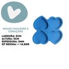 Molde de Silicone para Resina - Coração 5cm - 4 Cavidades