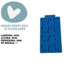 Molde de Silicone para Resina - Dente 3 cm 12 Cavidades