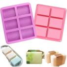 Molde de Silicone para Sabonete com 6 cav forma Retangular Sabão Vela Saboaria