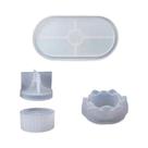 Molde De Silicone Para Suporte De Vela Em Forma De Lótus, 3 Peças, DIY, Artesanato Em Resina Epóxi,