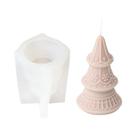Molde De Silicone Para Vela Em Forma De Árvore De Natal Com Padrão De Floco De Neve Rotativo DIY