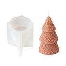 Molde De Silicone Para Vela Em Forma De Árvore De Natal Com Padrão De Floco De Neve Rotativo DIY