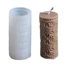 Molde De Silicone Para Velas Em Forma De Flocos De Neve De Natal, DIY, Design Cilíndrico Em Relevo