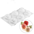 Molde de silicone rosa 3D de 6 cavidades para bolo, geleia e sabonete DIY