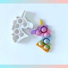 Molde de Silicone Unicórnio Pop It Fidget Toy
