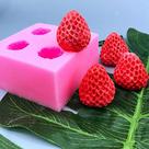 Molde de vela de silicone 3D para morango, framboesa e mirtilo