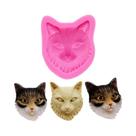 Molde Flexível De Silicone Em Formato De Cabeça De Gato Para Escova De Cabelo, Chocolate, Sabonete,