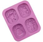 Molde Forma de Silicone para Sabonete 4 Cav Mini Menino Campones Biscuit Sabão Saboaria Resina Gesso