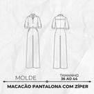 Molde Macacão Pantalona com Zíper by Wania Machado