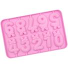 Molde numérico de silicone de 12 cavidades para pirulitos e doces