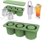 Molde para Cubitos de Hielo Compatible con Stanley Cup con Tapa de Silicona Verde