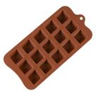 Molde quadrado de silicone para chocolate para pudim e doces, 12 cavit